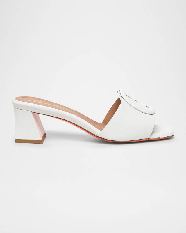 Marta Leather Buckle Mule Sandals